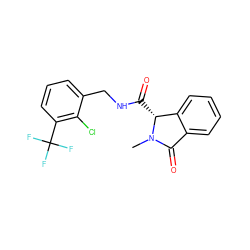 CN1C(=O)c2ccccc2[C@H]1C(=O)NCc1cccc(C(F)(F)F)c1Cl ZINC000043199843