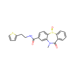 CN1C(=O)c2ccccc2[S@+]([O-])c2ccc(C(=O)NCCc3cccs3)cc21 ZINC000169309905