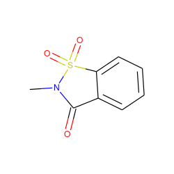 CN1C(=O)c2ccccc2S1(=O)=O ZINC000001671133