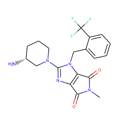 CN1C(=O)c2nc(N3CCC[C@@H](N)C3)n(Cc3ccccc3C(F)(F)F)c2C1=O ZINC000014953886