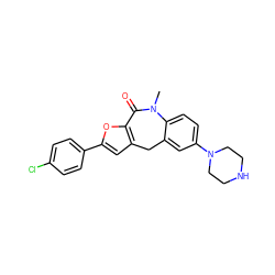 CN1C(=O)c2oc(-c3ccc(Cl)cc3)cc2Cc2cc(N3CCNCC3)ccc21 ZINC000096270559