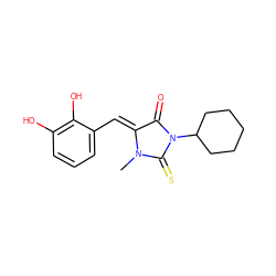 CN1C(=S)N(C2CCCCC2)C(=O)/C1=C/c1cccc(O)c1O ZINC000653819638