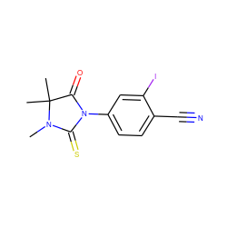 CN1C(=S)N(c2ccc(C#N)c(I)c2)C(=O)C1(C)C ZINC000028394291