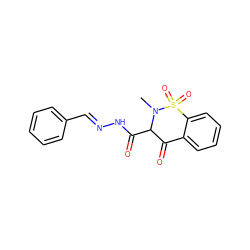 CN1C(C(=O)N/N=C/c2ccccc2)C(=O)c2ccccc2S1(=O)=O ZINC000169380007