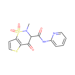 CN1C(C(=O)Nc2ccccn2)C(=O)c2sccc2S1(=O)=O ZINC000100006429