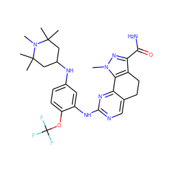 CN1C(C)(C)CC(Nc2ccc(OC(F)(F)F)c(Nc3ncc4c(n3)-c3c(c(C(N)=O)nn3C)CC4)c2)CC1(C)C ZINC000064513209