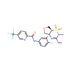 CN1C(N)=N[C@@]2(c3cc(NC(=O)c4ccc(C(F)(F)F)cn4)ccc3F)COC[C@H]2S1(=O)=O ZINC000205396847