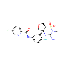 CN1C(N)=N[C@@]2(c3cc(NC(=O)c4ccc(Cl)cn4)ccc3F)COC[C@H]2S1(=O)=O ZINC000203690672