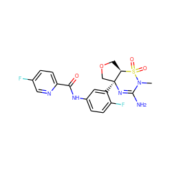 CN1C(N)=N[C@@]2(c3cc(NC(=O)c4ccc(F)cn4)ccc3F)COC[C@H]2S1(=O)=O ZINC000205395110