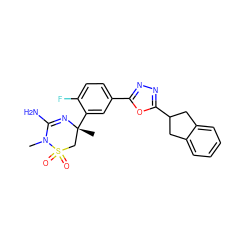 CN1C(N)=N[C@](C)(c2cc(-c3nnc(C4Cc5ccccc5C4)o3)ccc2F)CS1(=O)=O ZINC000209036109