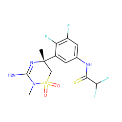 CN1C(N)=N[C@](C)(c2cc(NC(=S)C(F)F)cc(F)c2F)CS1(=O)=O ZINC000209504873