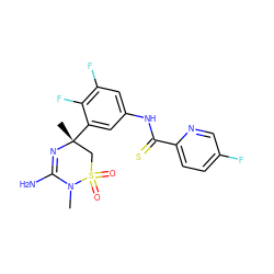 CN1C(N)=N[C@](C)(c2cc(NC(=S)c3ccc(F)cn3)cc(F)c2F)CS1(=O)=O ZINC000209504919