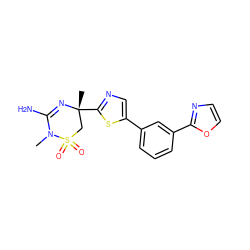 CN1C(N)=N[C@](C)(c2ncc(-c3cccc(-c4ncco4)c3)s2)CS1(=O)=O ZINC000219680389