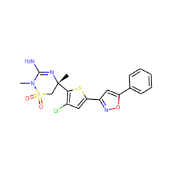 CN1C(N)=N[C@](C)(c2sc(-c3cc(-c4ccccc4)on3)cc2Cl)CS1(=O)=O ZINC000208992936