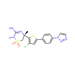 CN1C(N)=N[C@](C)(c2sc(-c3ccc(-n4ccnn4)cc3)cc2Cl)CS1(=O)=O ZINC000219607999