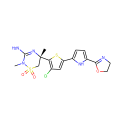 CN1C(N)=N[C@](C)(c2sc(-c3ccc(C4=NCCO4)[nH]3)cc2Cl)CS1(=O)=O ZINC000208986499