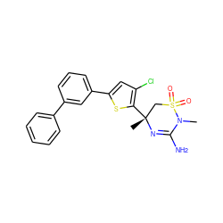 CN1C(N)=N[C@](C)(c2sc(-c3cccc(-c4ccccc4)c3)cc2Cl)CS1(=O)=O ZINC000219594329