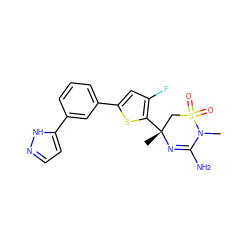 CN1C(N)=N[C@](C)(c2sc(-c3cccc(-c4ccn[nH]4)c3)cc2F)CS1(=O)=O ZINC000219661168