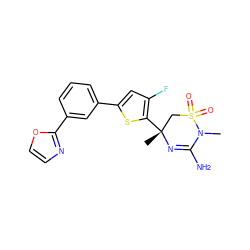 CN1C(N)=N[C@](C)(c2sc(-c3cccc(-c4ncco4)c3)cc2F)CS1(=O)=O ZINC000219661476