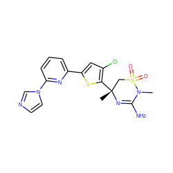 CN1C(N)=N[C@](C)(c2sc(-c3cccc(-n4ccnc4)n3)cc2Cl)CS1(=O)=O ZINC000219607598