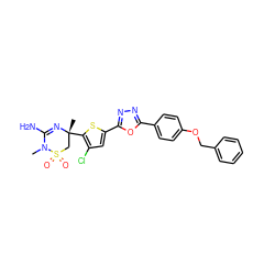 CN1C(N)=N[C@](C)(c2sc(-c3nnc(-c4ccc(OCc5ccccc5)cc4)o3)cc2Cl)CS1(=O)=O ZINC000208944877