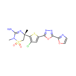 CN1C(N)=N[C@](C)(c2sc(-c3nnc(-c4ncco4)o3)cc2Cl)CS1(=O)=O ZINC000209022215