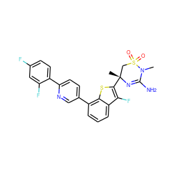 CN1C(N)=N[C@](C)(c2sc3c(-c4ccc(-c5ccc(F)cc5F)nc4)cccc3c2F)CS1(=O)=O ZINC000219626060