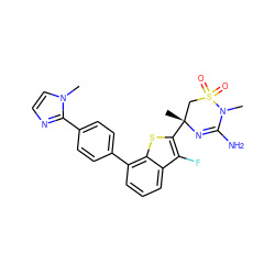 CN1C(N)=N[C@](C)(c2sc3c(-c4ccc(-c5nccn5C)cc4)cccc3c2F)CS1(=O)=O ZINC000219641246