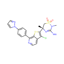 CN1C(N)=N[C@](C)(c2sc3c(-c4ccc(-n5cccn5)cc4)nccc3c2Cl)CS1(=O)=O ZINC000219654616