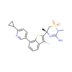 CN1C(N)=N[C@](C)(c2sc3c(-c4ccc(C5CC5)nc4)cccc3c2F)CS1(=O)=O ZINC000219634765