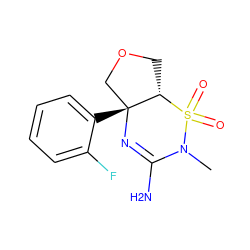 CN1C(N)=N[C@]2(c3ccccc3F)COC[C@@H]2S1(=O)=O ZINC000205399762