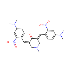 CN1C/C(=C/c2ccc(N(C)C)cc2[N+](=O)[O-])C(=O)/C(=C/c2ccc(N(C)C)cc2[N+](=O)[O-])C1 ZINC000169352059