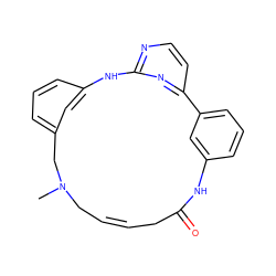 CN1C/C=C/CC(=O)Nc2cccc(c2)-c2ccnc(n2)Nc2cccc(c2)C1 ZINC000073200073
