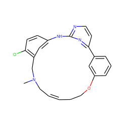 CN1C/C=C/CCOc2cccc(c2)-c2ccnc(n2)Nc2ccc(Cl)c(c2)C1 ZINC000073199237