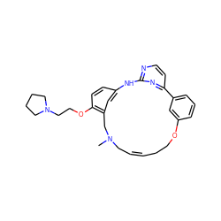 CN1C/C=C/CCOc2cccc(c2)-c2ccnc(n2)Nc2ccc(OCCN3CCCC3)c(c2)C1 ZINC000082156823