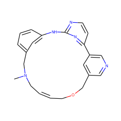 CN1C/C=C/COCc2cncc(c2)-c2ccnc(n2)Nc2cccc(c2)C1 ZINC000084733535