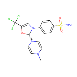 CN1C=CN([C@@H]2OC(C(Cl)(Cl)Cl)=CN2c2ccc(S(N)(=O)=O)cc2)C=C1 ZINC001772632781