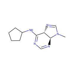 CN1C=N[C@H]2C(NC3CCCC3)=NC=N[C@@H]21 ZINC000038149075