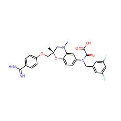 CN1C[C@@](C)(COc2ccc(C(=N)N)cc2)Oc2ccc(N(Cc3cc(F)cc(F)c3)C(=O)C(=O)O)cc21 ZINC000049525684