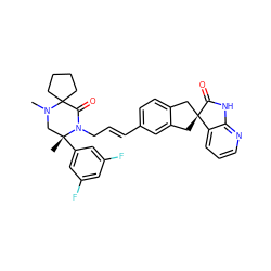 CN1C[C@@](C)(c2cc(F)cc(F)c2)N(C/C=C/c2ccc3c(c2)C[C@@]2(C3)C(=O)Nc3ncccc32)C(=O)C12CCCC2 ZINC000043207902