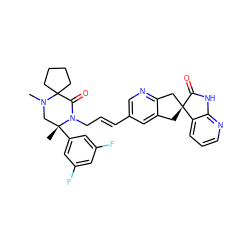 CN1C[C@@](C)(c2cc(F)cc(F)c2)N(C/C=C/c2cnc3c(c2)C[C@@]2(C3)C(=O)Nc3ncccc32)C(=O)C12CCCC2 ZINC000096284516