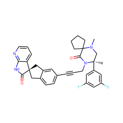 CN1C[C@@](C)(c2cc(F)cc(F)c2)N(CC#Cc2ccc3c(c2)C[C@@]2(C3)C(=O)Nc3ncccc32)C(=O)C12CCCC2 ZINC000096284515