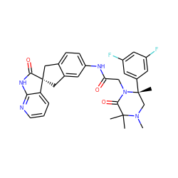 CN1C[C@@](C)(c2cc(F)cc(F)c2)N(CC(=O)Nc2ccc3c(c2)C[C@@]2(C3)C(=O)Nc3ncccc32)C(=O)C1(C)C ZINC000096284520