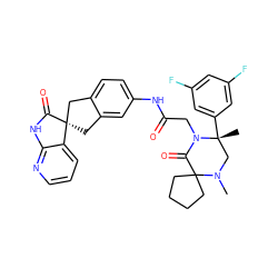 CN1C[C@@](C)(c2cc(F)cc(F)c2)N(CC(=O)Nc2ccc3c(c2)C[C@@]2(C3)C(=O)Nc3ncccc32)C(=O)C12CCCC2 ZINC000068199910