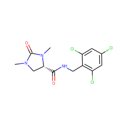 CN1C[C@@H](C(=O)NCc2c(Cl)cc(Cl)cc2Cl)N(C)C1=O ZINC000095565085