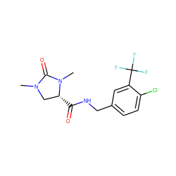 CN1C[C@@H](C(=O)NCc2ccc(Cl)c(C(F)(F)F)c2)N(C)C1=O ZINC000095565505