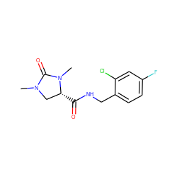 CN1C[C@@H](C(=O)NCc2ccc(F)cc2Cl)N(C)C1=O ZINC000095565106