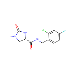 CN1C[C@@H](C(=O)NCc2ccc(F)cc2Cl)NC1=O ZINC000095566076