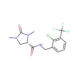 CN1C[C@@H](C(=O)NCc2cccc(C(F)(F)F)c2Cl)N(C)C1=O ZINC000043199818