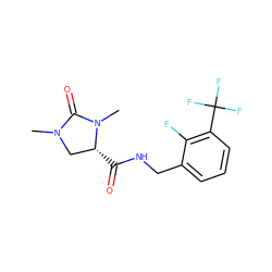 CN1C[C@@H](C(=O)NCc2cccc(C(F)(F)F)c2F)N(C)C1=O ZINC000095565087